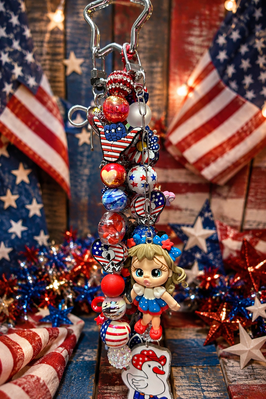 Patriotic Bag Charm USA