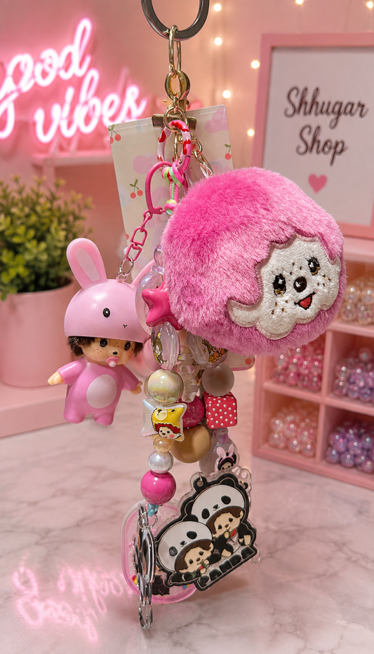 Monkey Monchi Themed Bag Charm