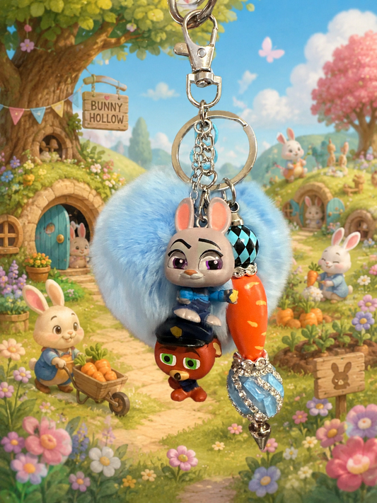 Friends of Zootopia town keychain